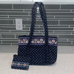 Vera Bradley Alpine Black Little Betsy Bag & Coin